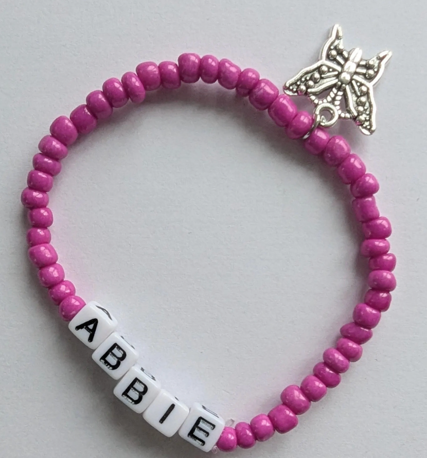 Thumbnail: Bracelet kit, Make your own butterfly bracelet, personalised, party bag favours,