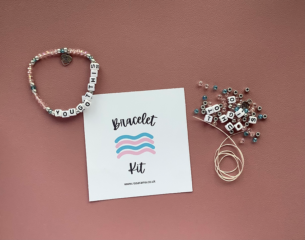 Thumbnail: DIY stretchy bracelet kit, beaded name bracelet, personalised bracelet kit