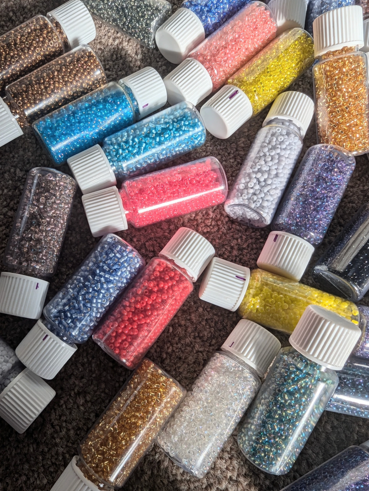 10 bottles of 2mm bead mix, bead sale, seed bead value, size 11/0 seed beads