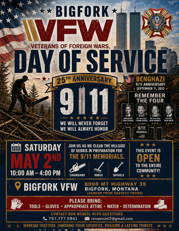 Bigfork VFW Day Of Service 25th Anniversary 911 Memorial