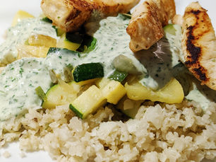 Zucchini Chicken with Cilantro Lime Crema
