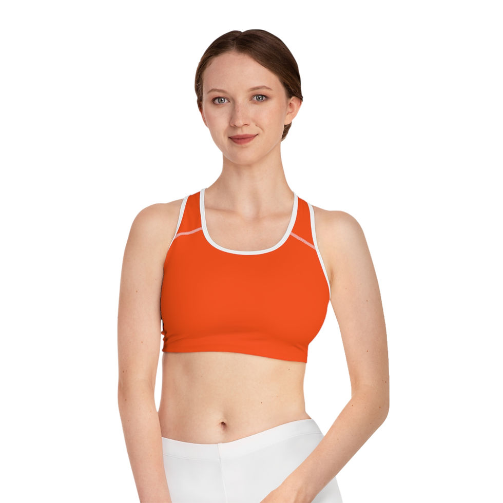 Thumbnail: Hunter's Orange Sports Bra for Active Lifestyle, Fitness Gear, Workout Top,