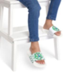 West End Youth Slide Sandals with Awareness Ribbon
