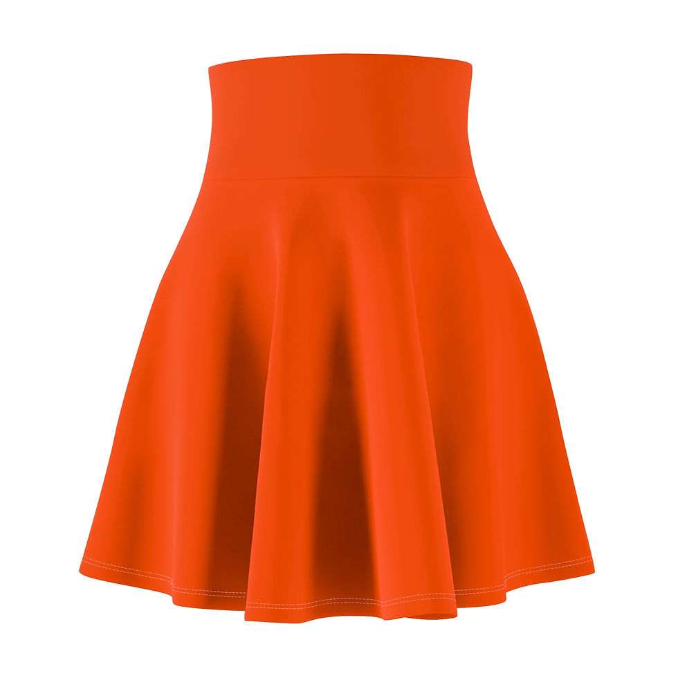 Hunter's Orange Women's Skater Skirt,  for Summer, Dance Attire, Gift, Festivals