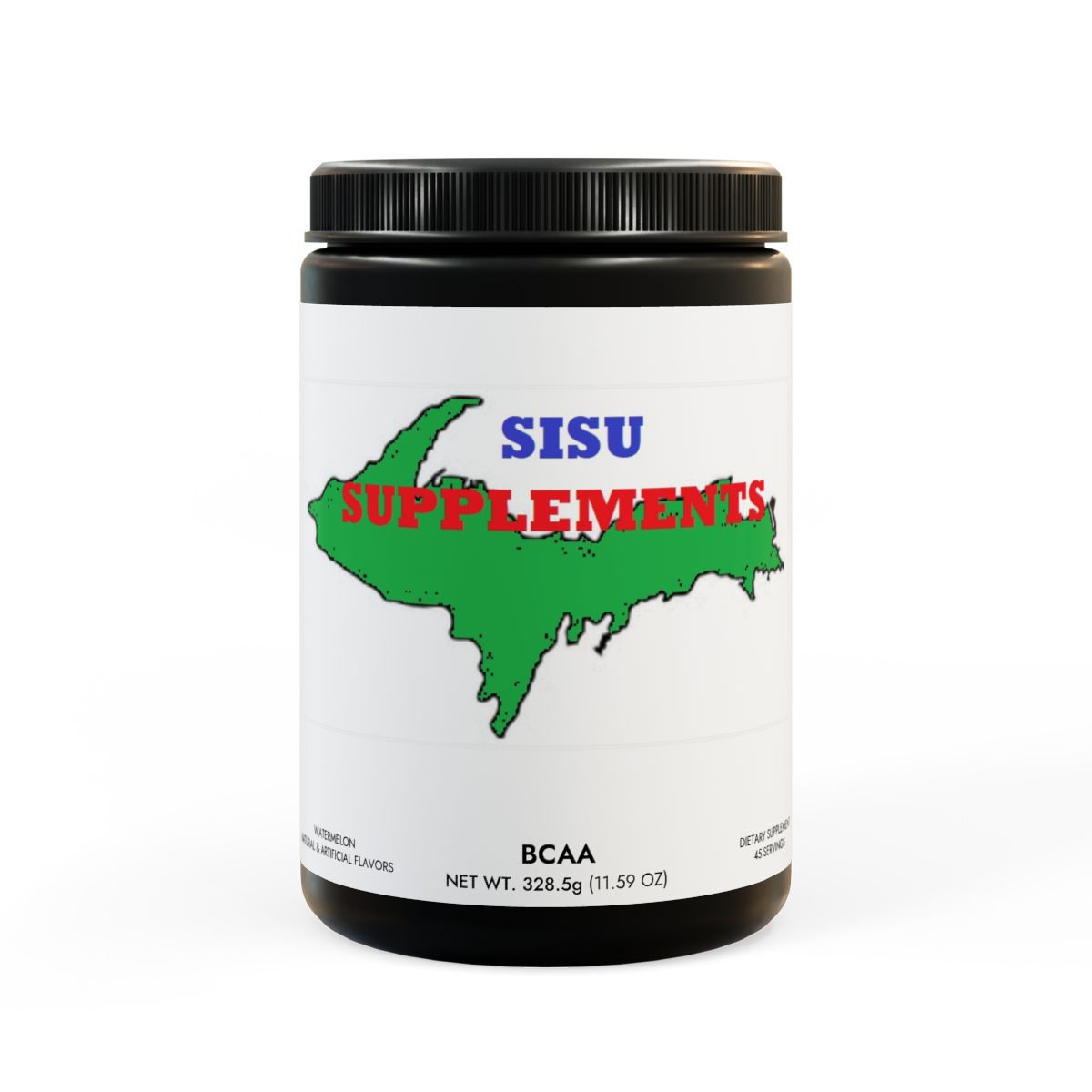 SISU BCAA Supplement, Watermelon (325g, 11.46oz, 45 servings)