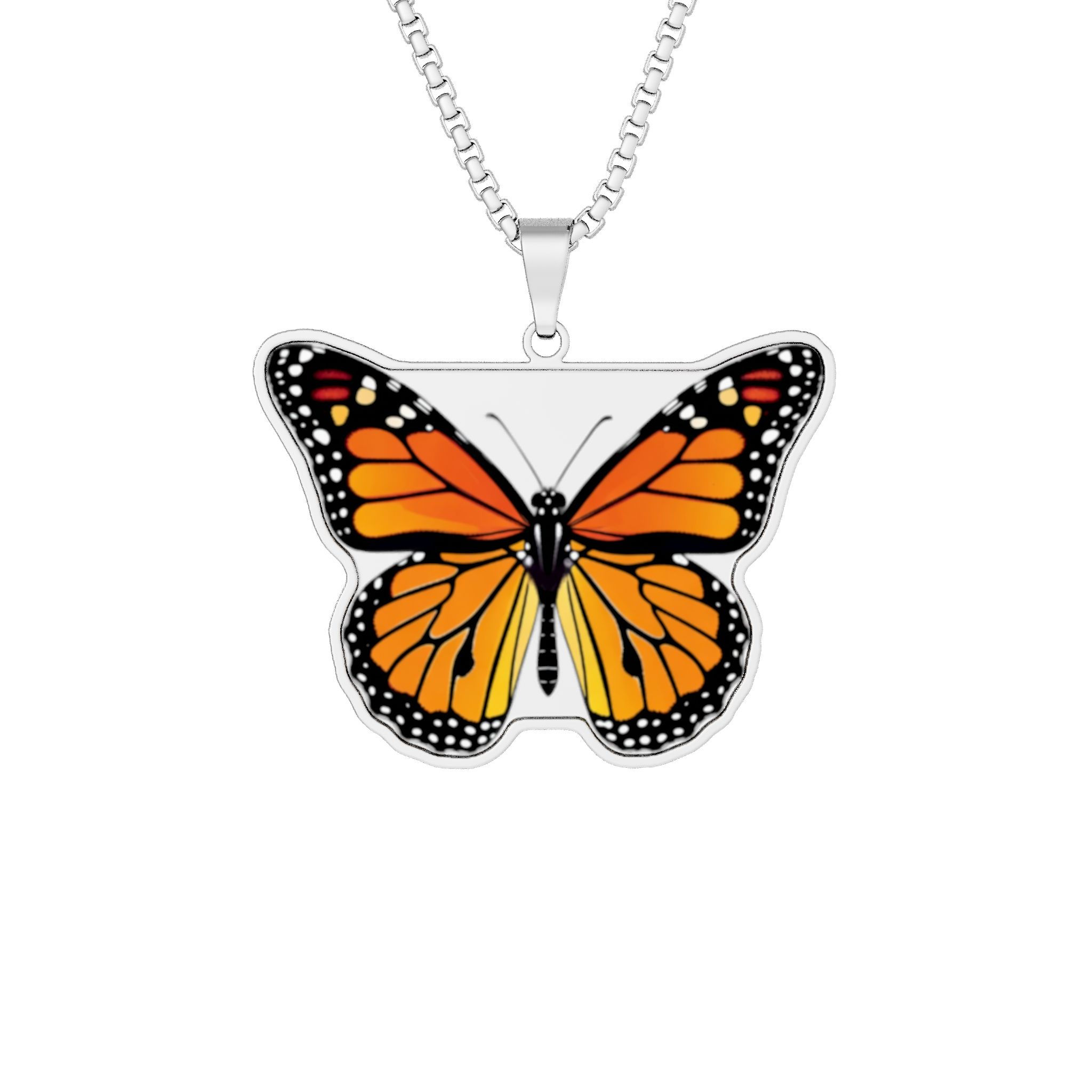 Custom Photo Butterfly Pendant Necklace — Personalized Cut-Out Photo Jewelry