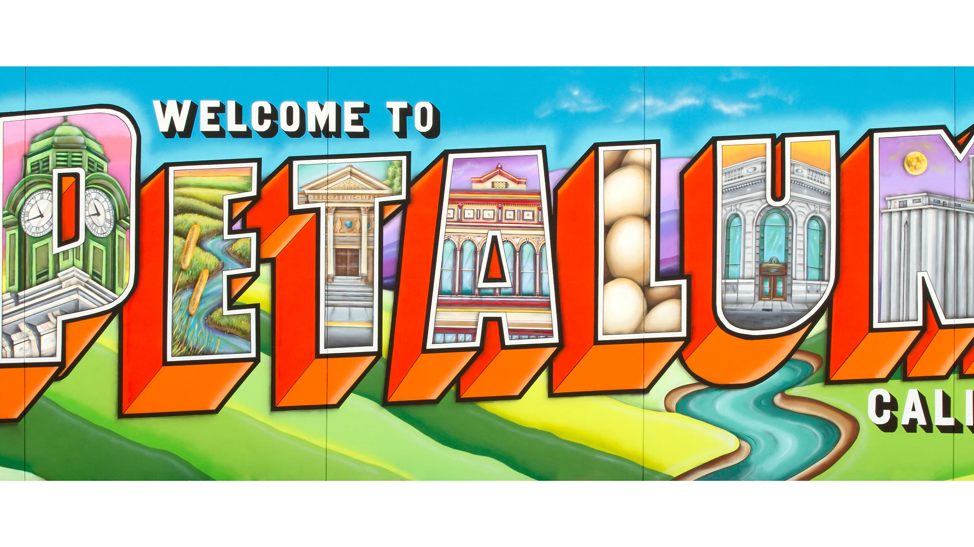 To Petaluma" Bumper Sticker (2"x7.4") set of 3 balacreative