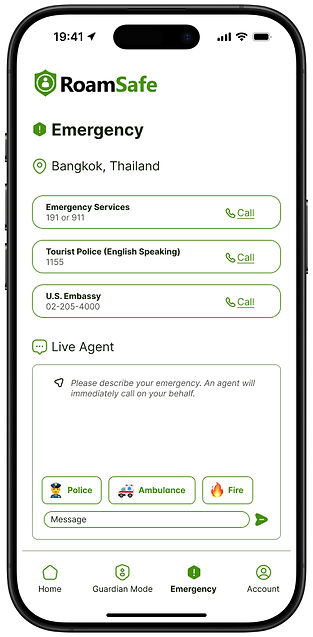 Tourist receives emergency help via RoamSafe app