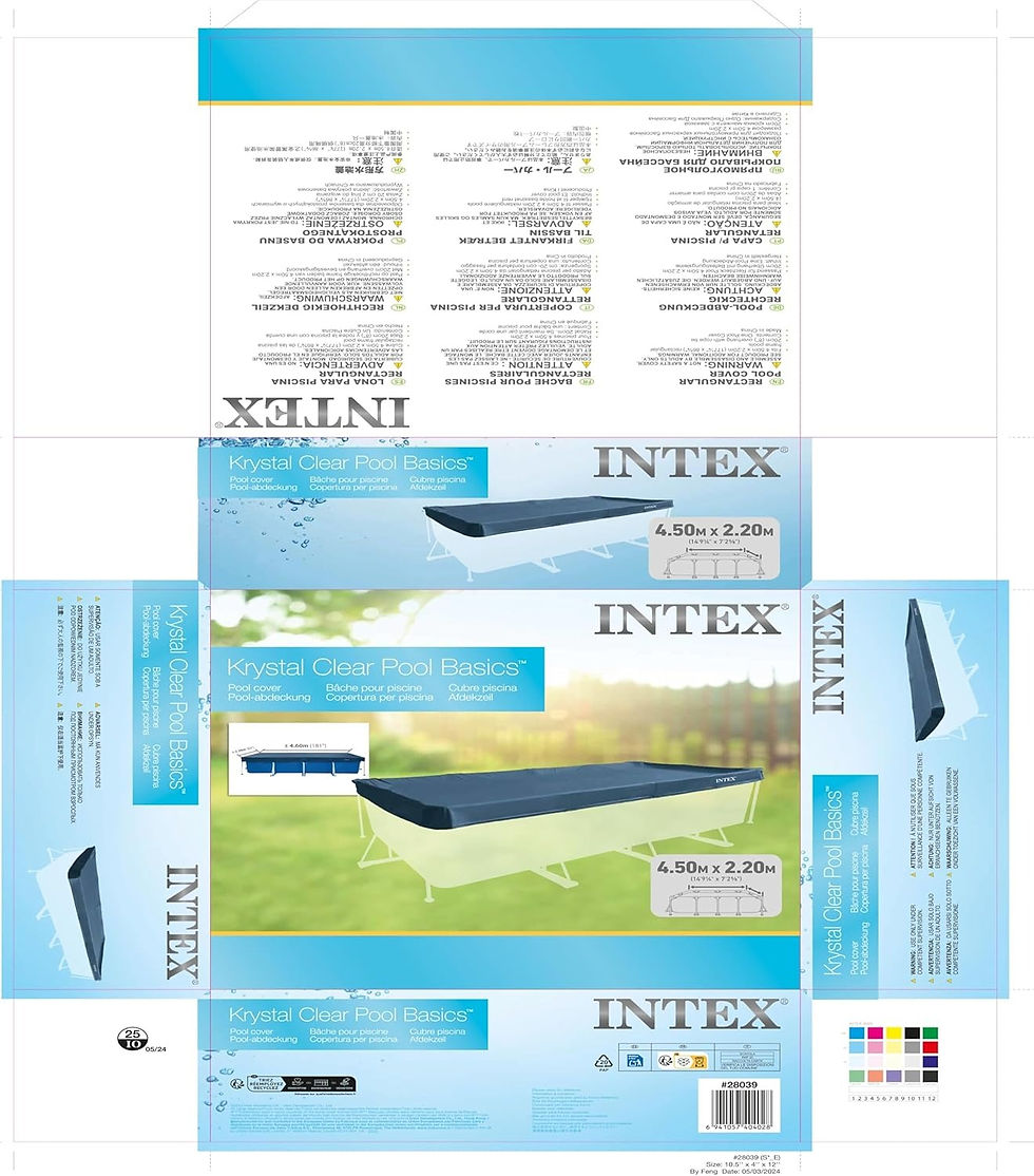 Прев'ю: Тент для прямокутного басейну 450 см (Intex 28039) [3.5кг] 30x26x10