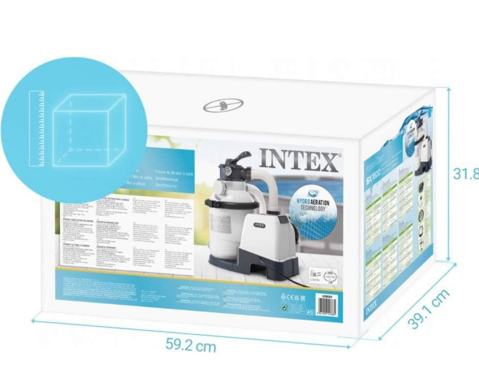 Прев'ю: Пісочний фільтр насос Intex 26644 (5.700 л\год) на 12 кг піску [12.5кг] 60x40x33