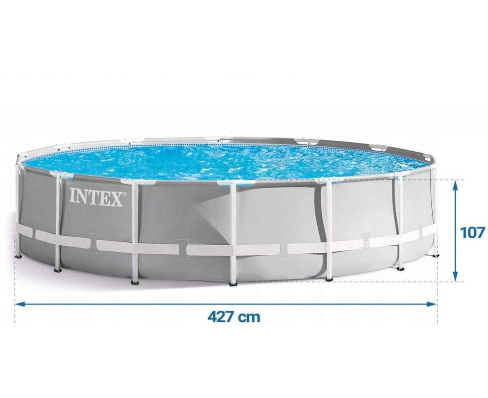 Прев'ю: Intex 26720 Premium (427х107см) з фільтром, драбиною та тентом  [61кг] 40x61x116