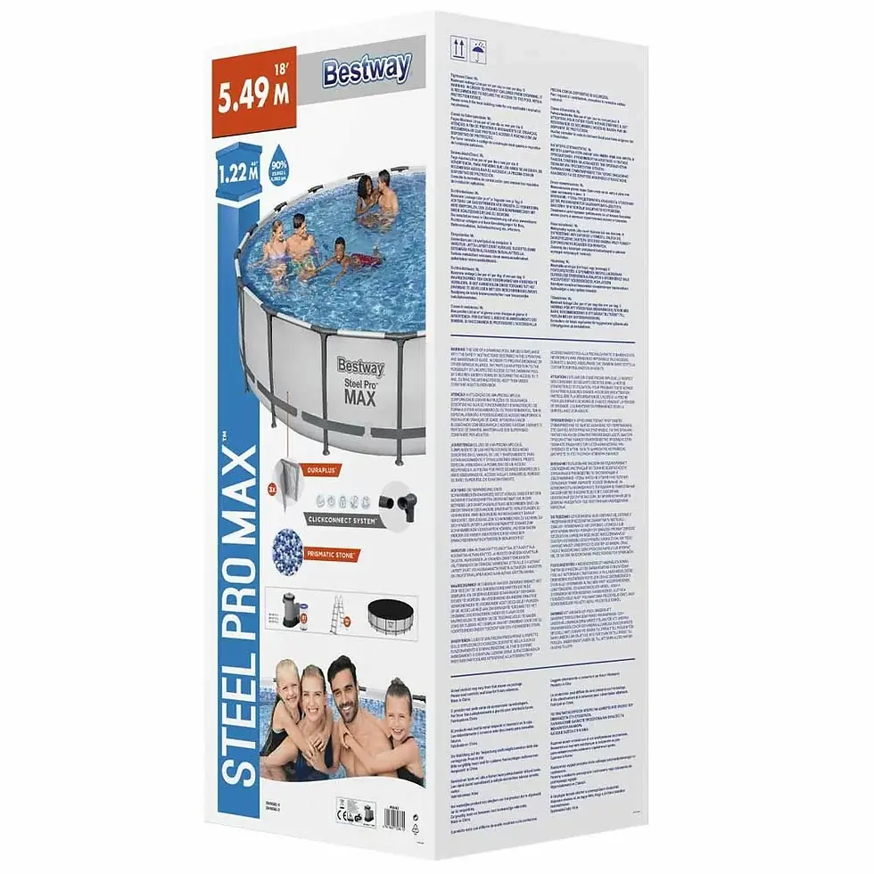 Прев'ю: Bestway 56462 (549х122) з картриджним фільтром, драбиною та захисним тентом