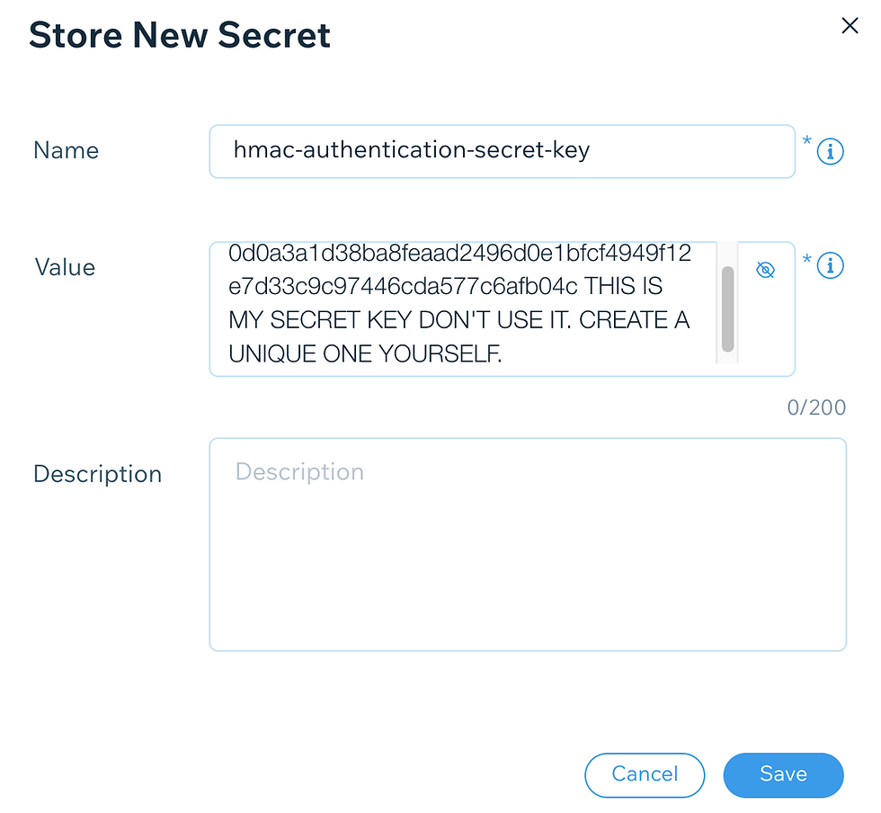Store new secret