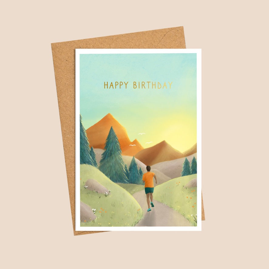 Thumbnail: Mountain Runner Birthday Card for Men