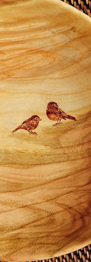 Salvaged Cherry. Woodturned and woodburned.