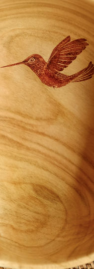 Salvaged Cherry. Woodturned and woodburned.