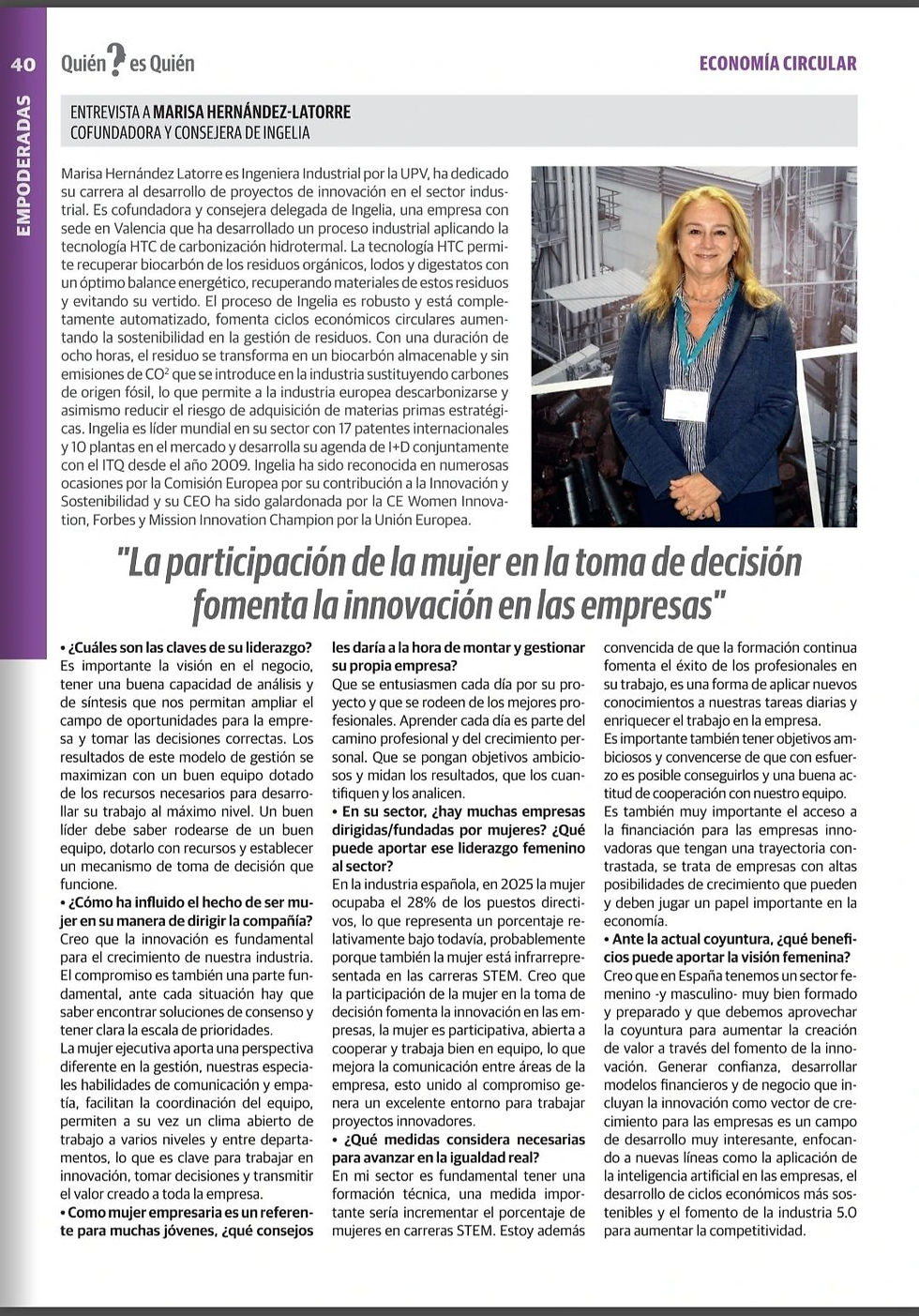 Participación en el QEQ de Las Provincias