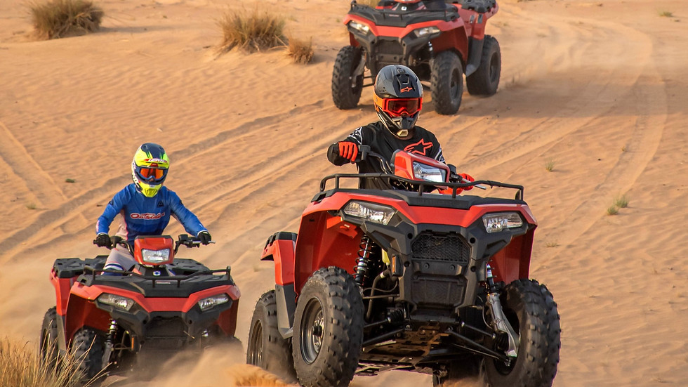SAZ Dubai Quad Bike tours come with Polaris Sportsman 570cc 4WD Quad Bikes