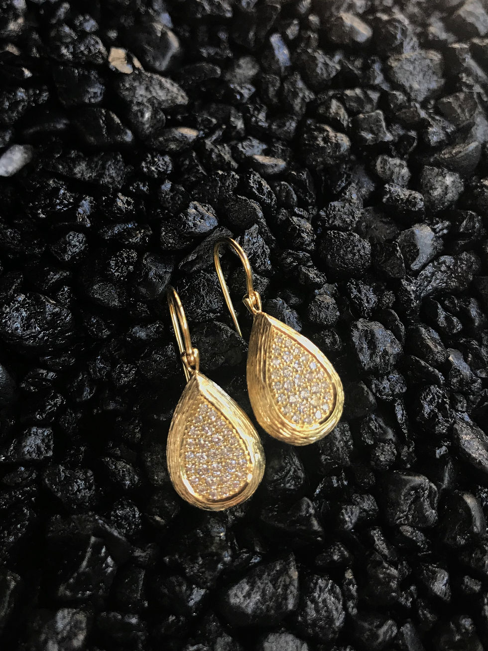 Thumbnail: Teardrop Diamond Cluster Earring
