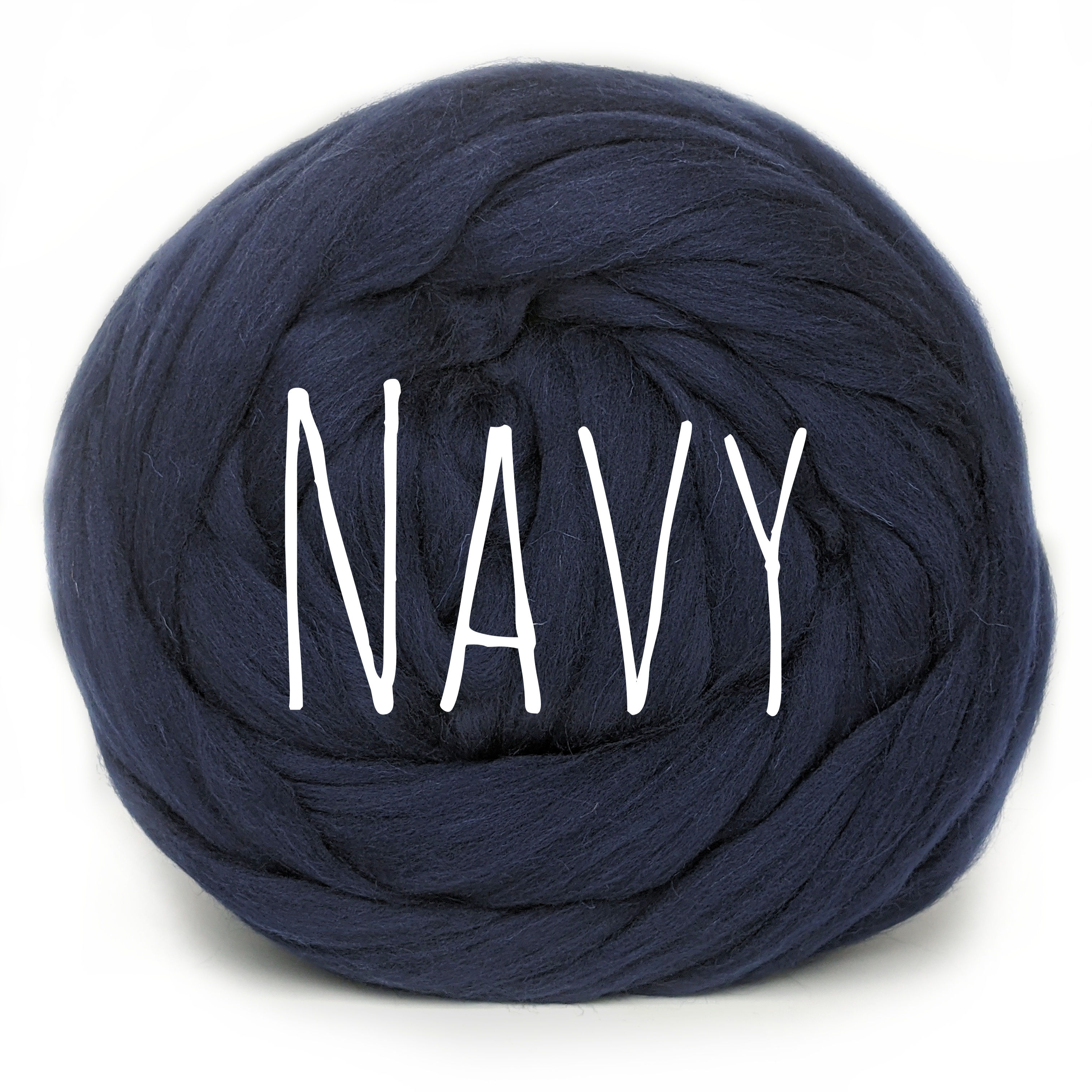 Navy merino wool top roving UK arm knitting spinning 26-28 micron
