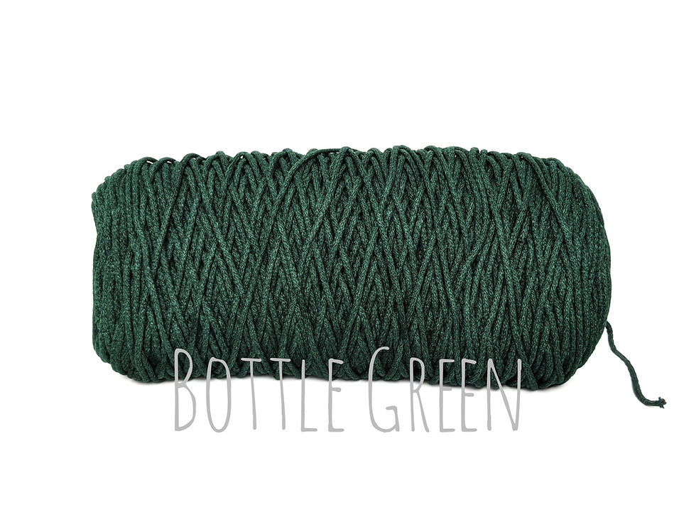 Thumbnail: Cotton yarn - Bottle Green - 3mm for Macrame / Crochet / Knitting