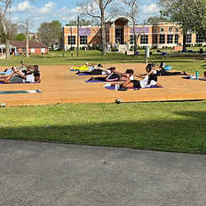 Wiley College Yoga on the lawn