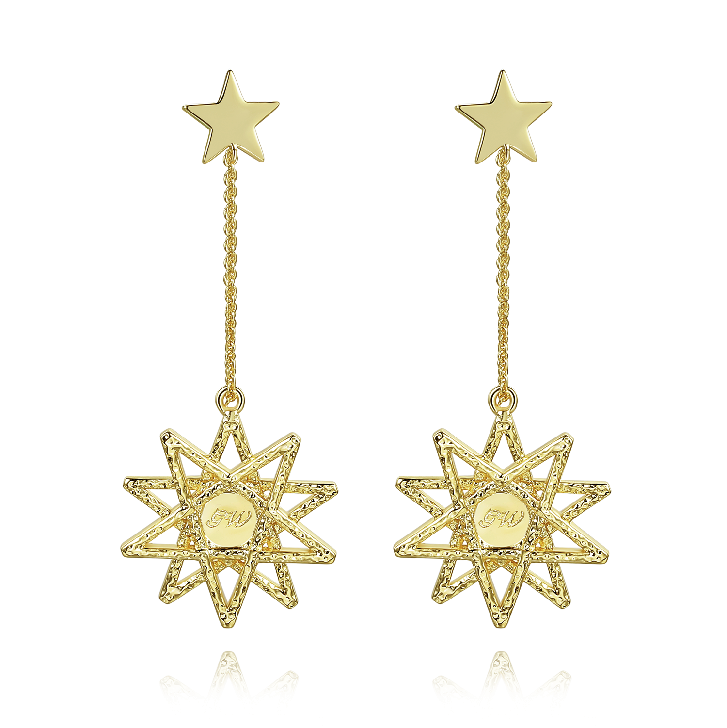 Decagram freedom earrings