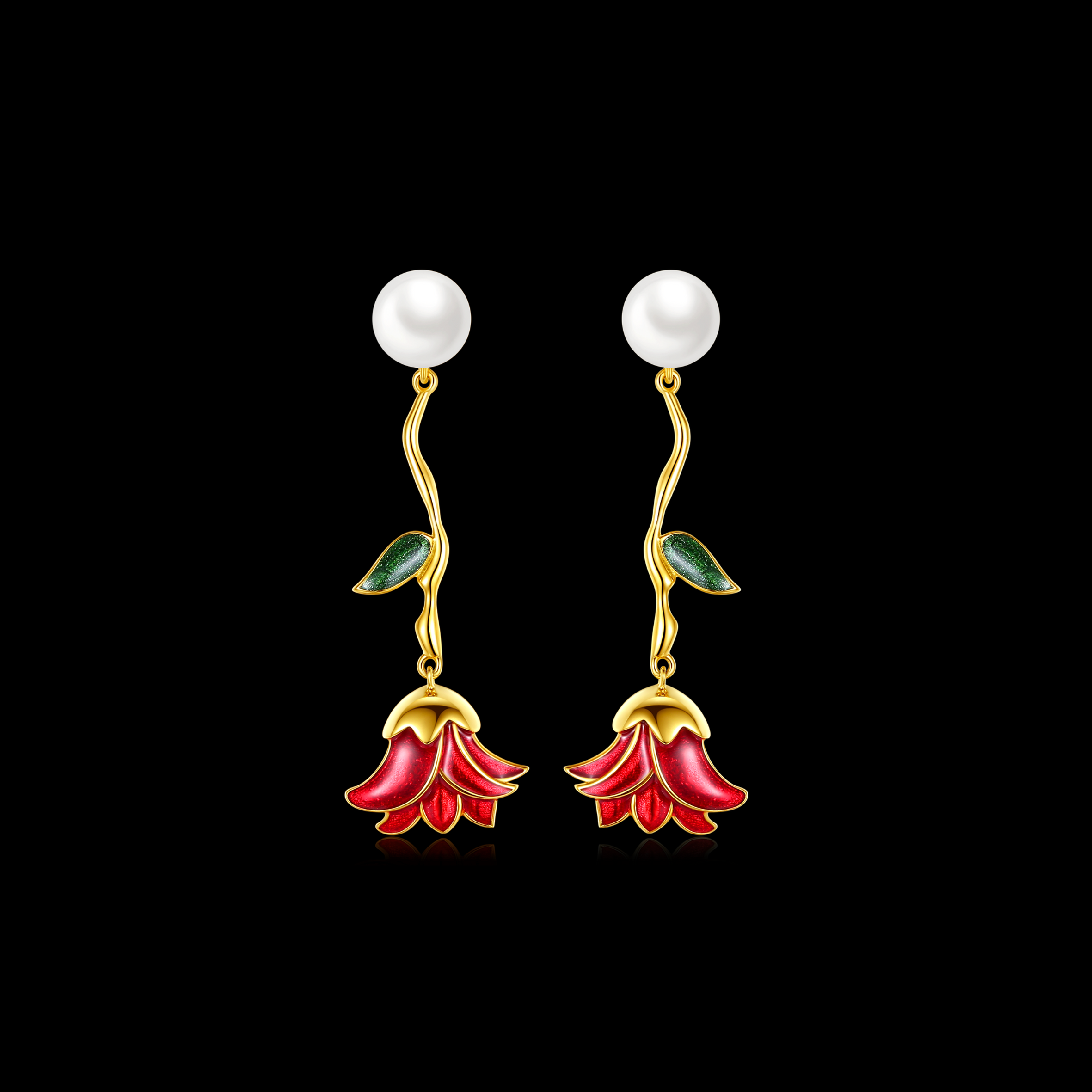 Burial of Rose pearl hang earrings