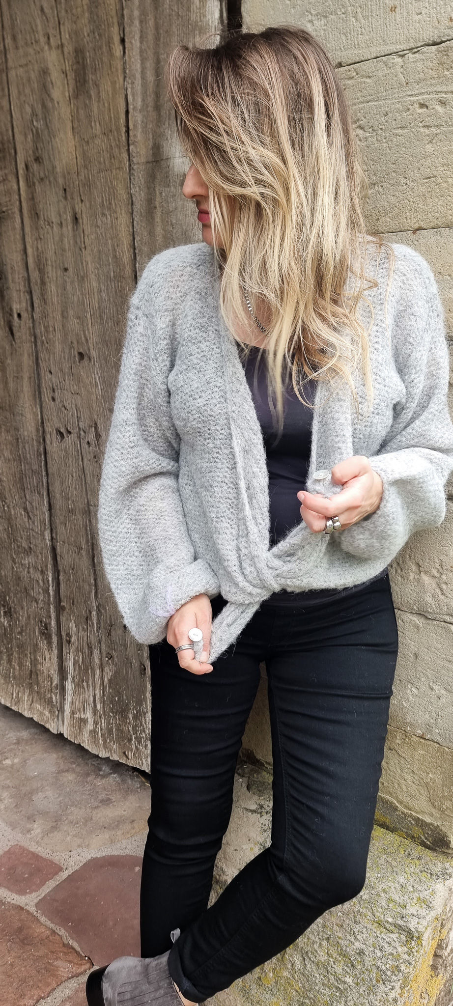 Miniaturbild: 2-in1 Jacke // HONEY - light grey