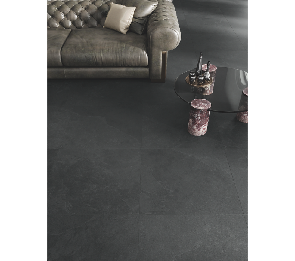 Miniaturbild: Feinsteinzeug Wand- und Bodenfliese SLAB 2 DARK matt