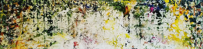 Rain on the Pond, 10'' x 39'', Acrylic S