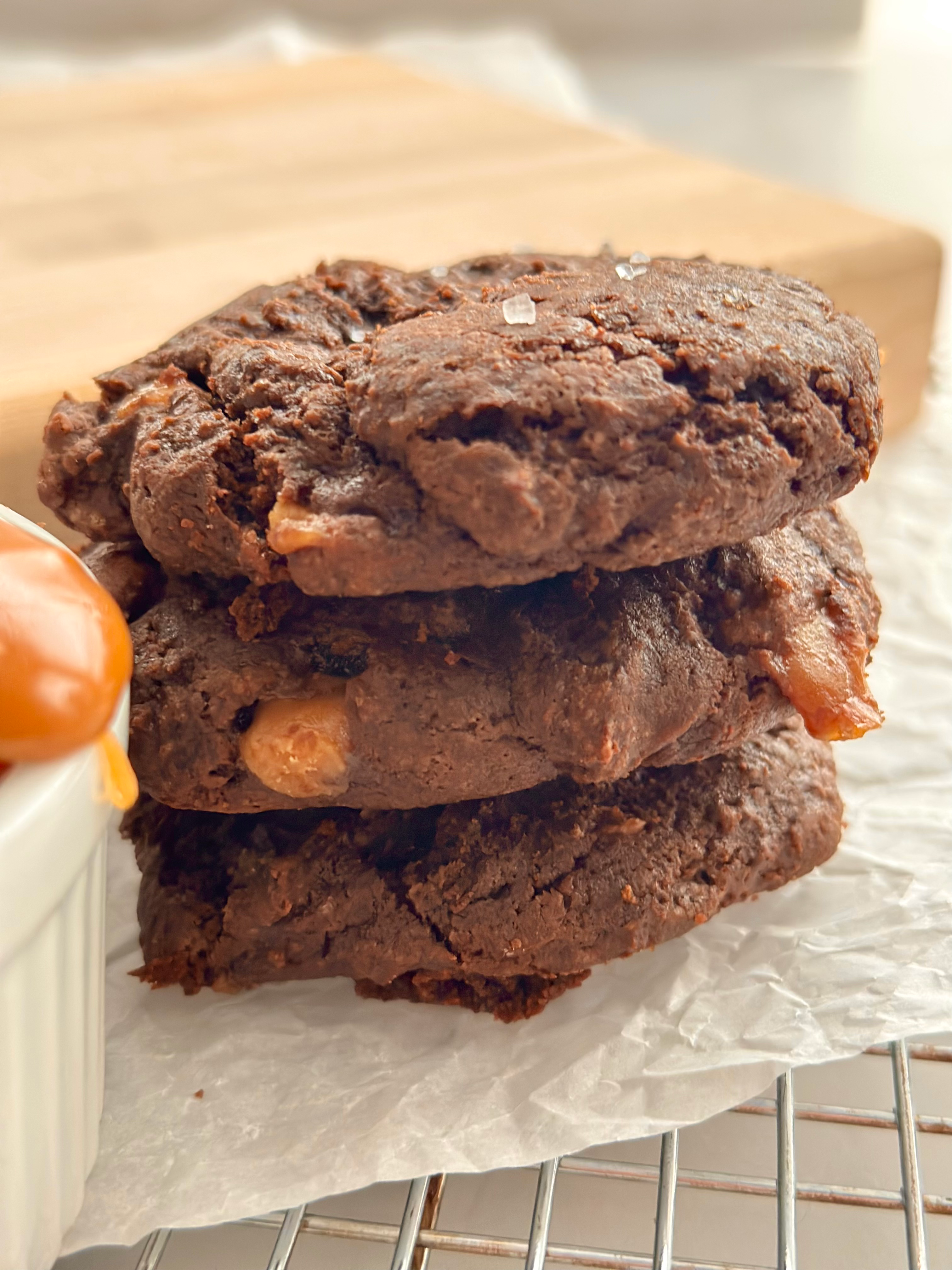 Chocolate Cookie with Caramel and Sea Salt