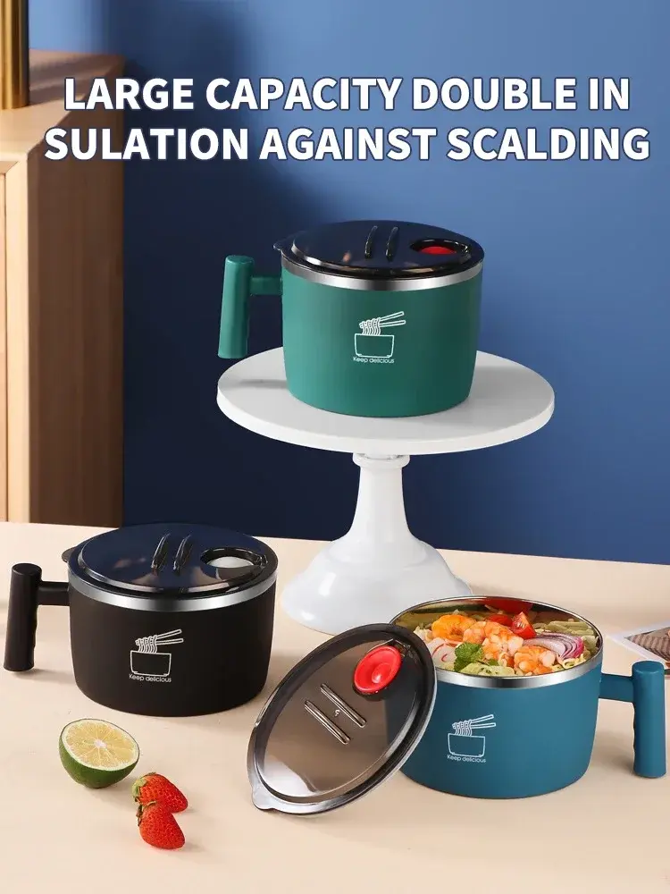 Thumbnail: Stainless Steel Bowl With Lid Sealed and Portable Drain Bowl