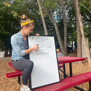 Kimber is a trained Ayurvedic health coaching and she is great teacher- here at her whiteboard