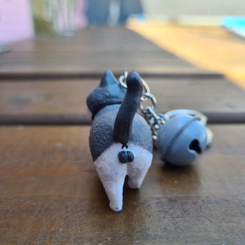 Miniatura: Chaveiro - Gatinho Cinza e Branco