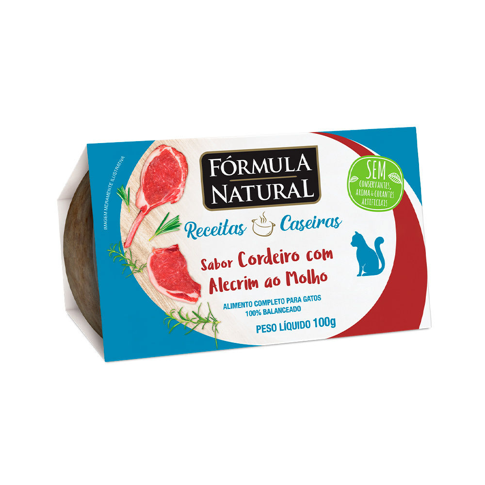 Alimento Úmido Fórmula Natural Receitas Caseiras Sabor Cordeiro com Alecrim 100g