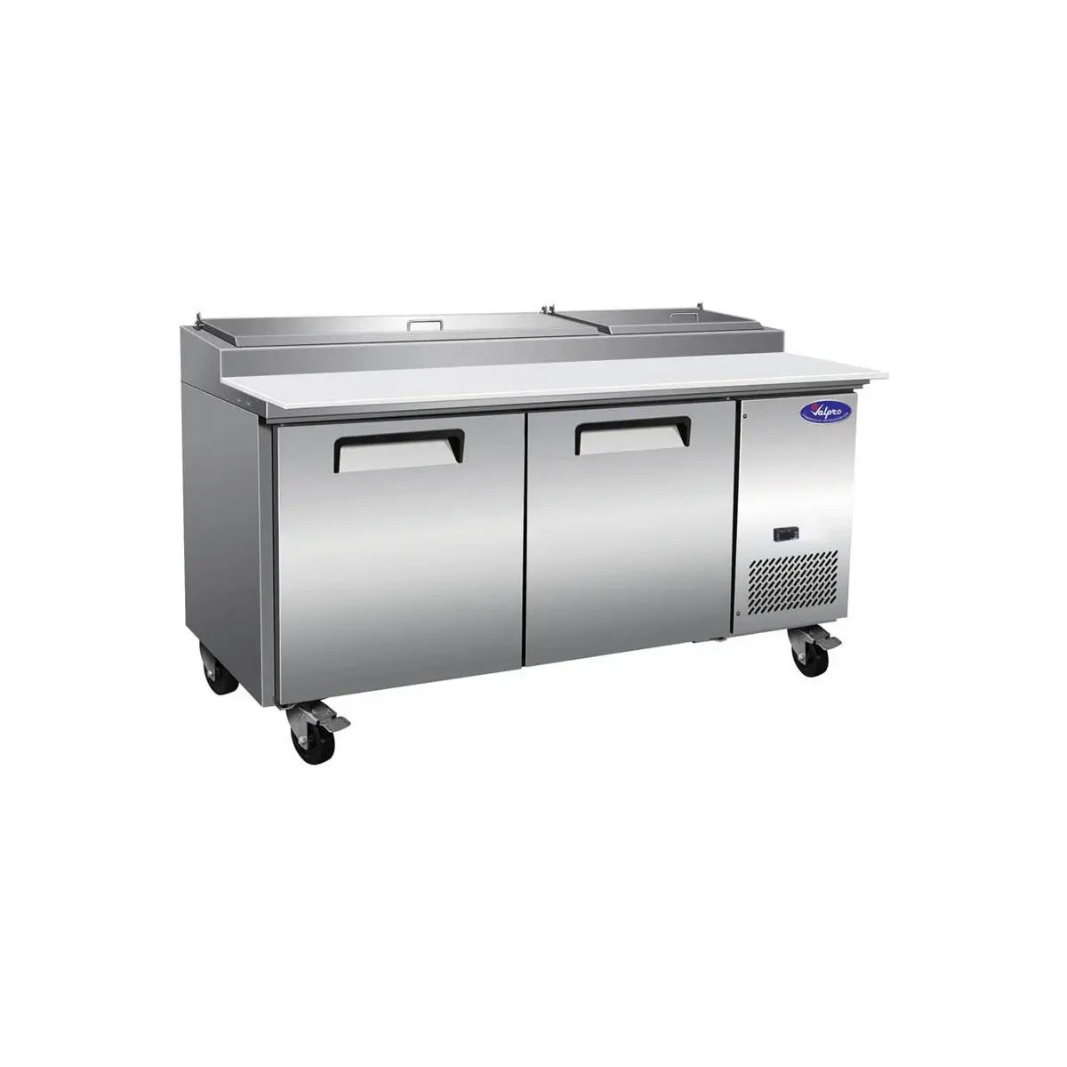 Valpro VPP71-HC 71" 2-Section Refrigerated Pizza Prep Table w/ 2 Doors, 9 Pan