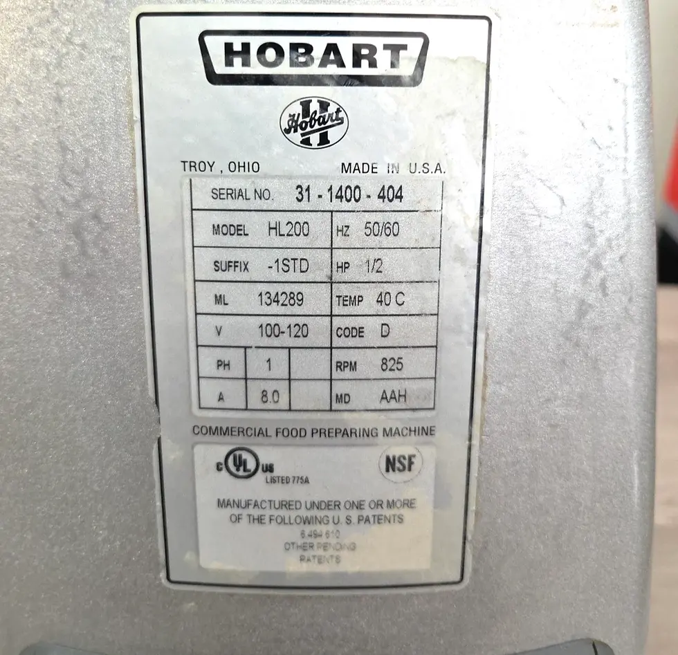 Thumbnail: HOBART Mixer HL200 20 Quart With NEW HOOK/BOWL - 1/2 HP