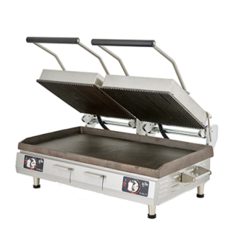 Star Pro-Max® PGC28IE 28″ Two-Sided Panini Grills – Grooved Iron Platens