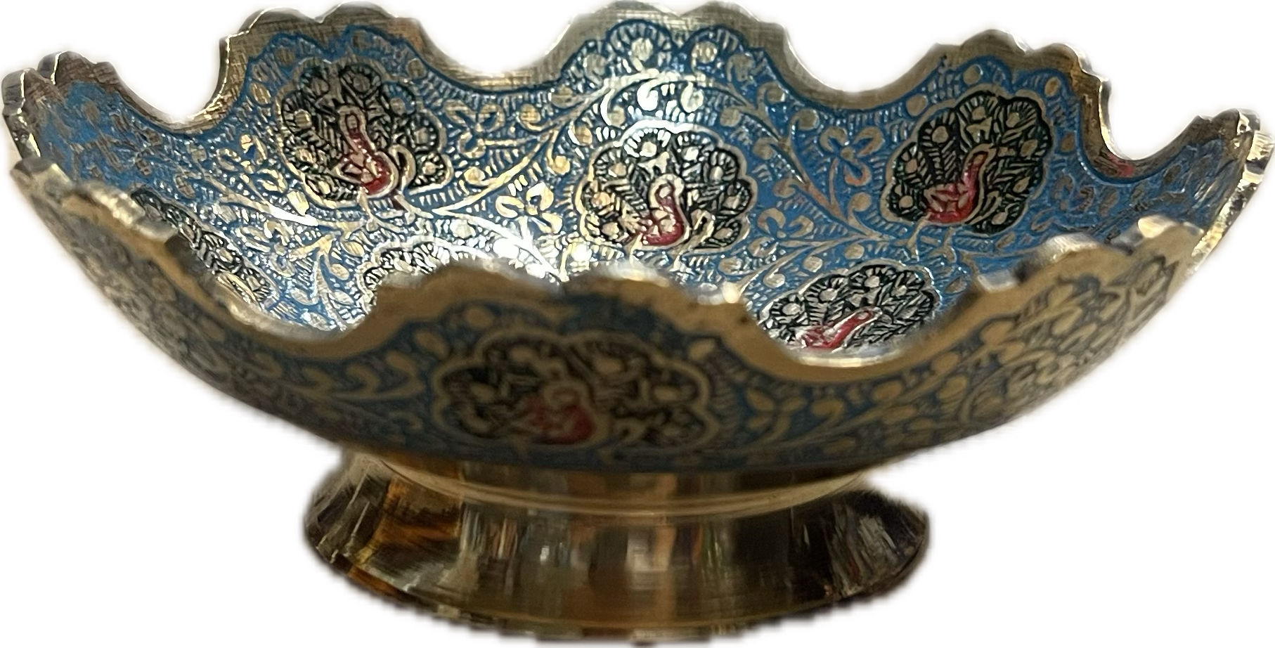 Blue Medium Brass Bowl
