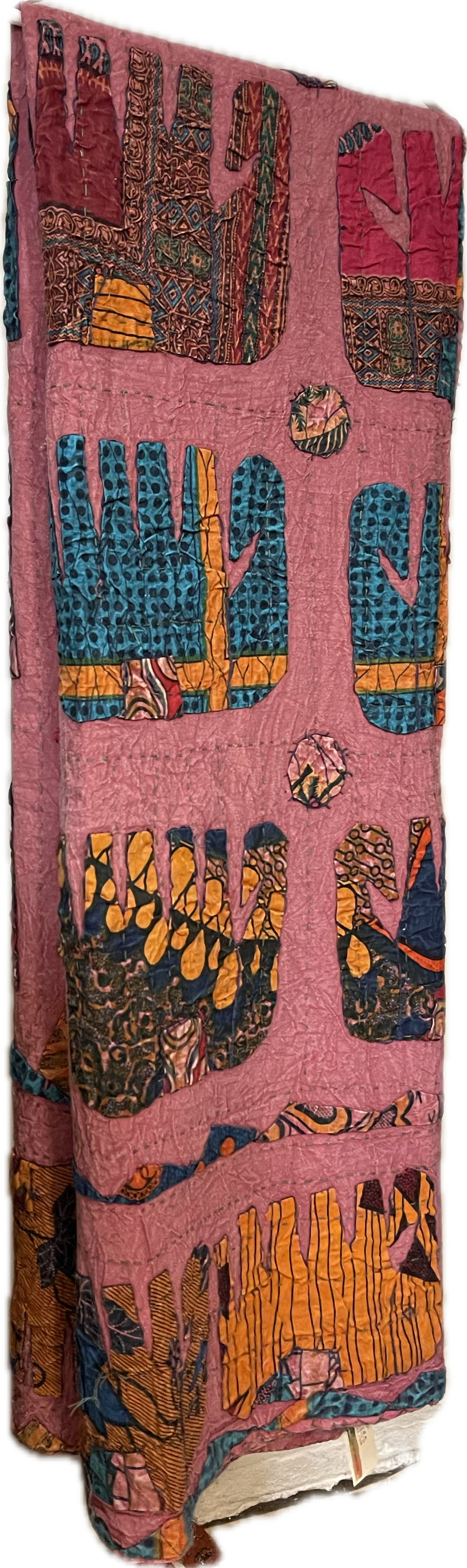 Handmade Indian Kantha Quilt – Single Bed (Pink Patchwork)