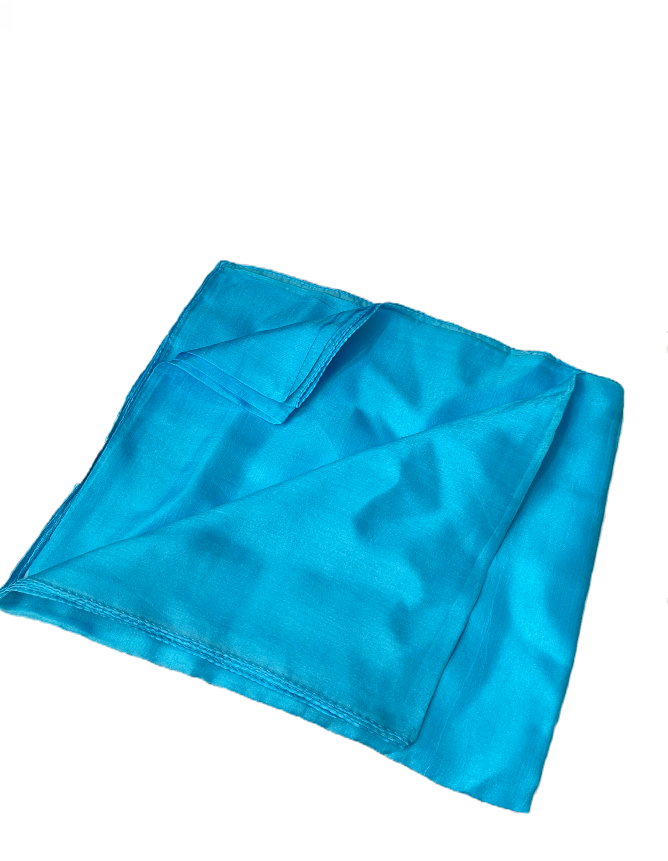  Long Silk Scarf 200x100 Sky Blue