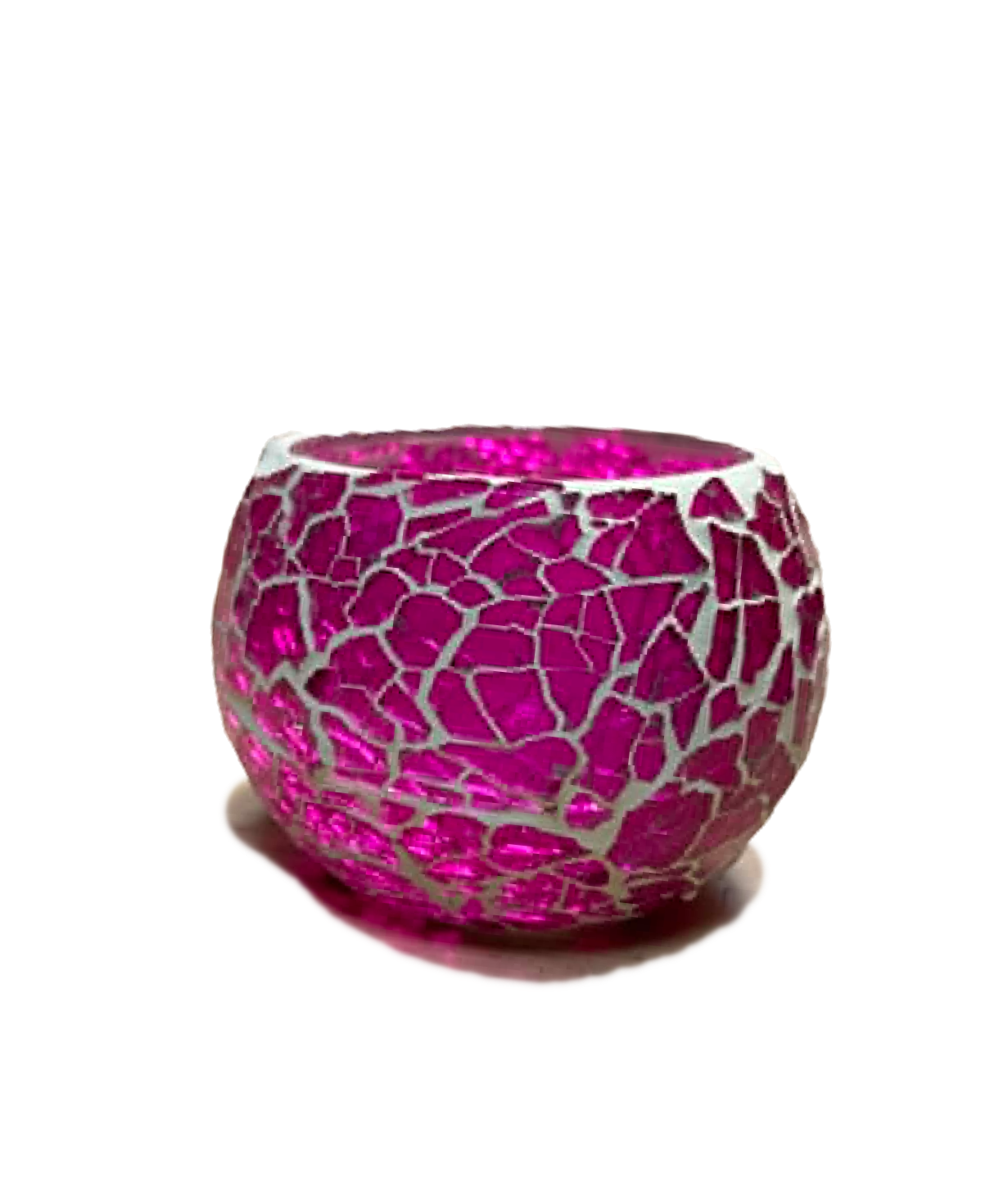 Crushed Tea Light Stand - Purple-Pink