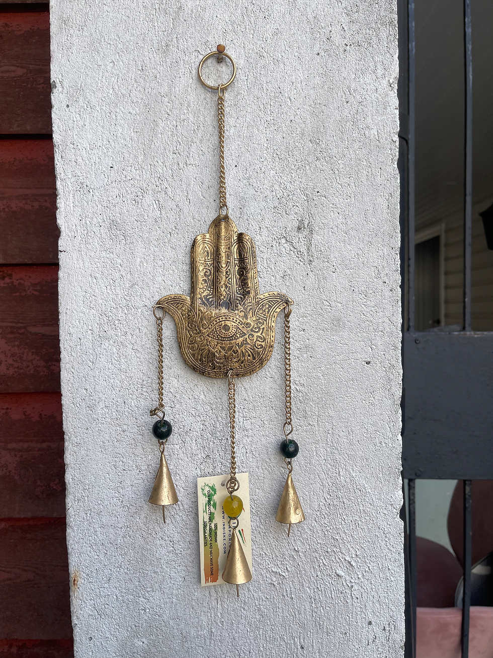 Thumbnail: Evil Eye Hand Bells Hanging