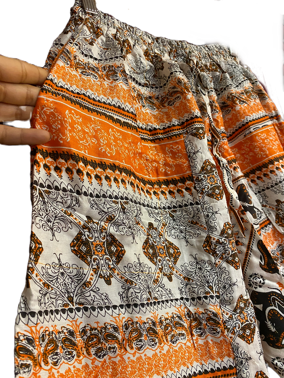 Miniatyrbilde: Hvit og oransje elefantharemsbukse