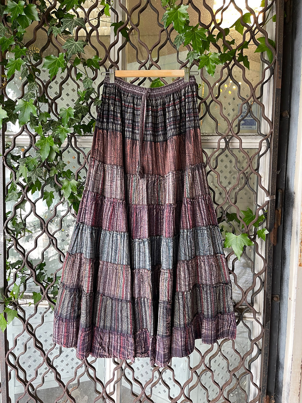 Miniatyrbilde: Shares of Grey Bohemian Tiered Cotton Skirt