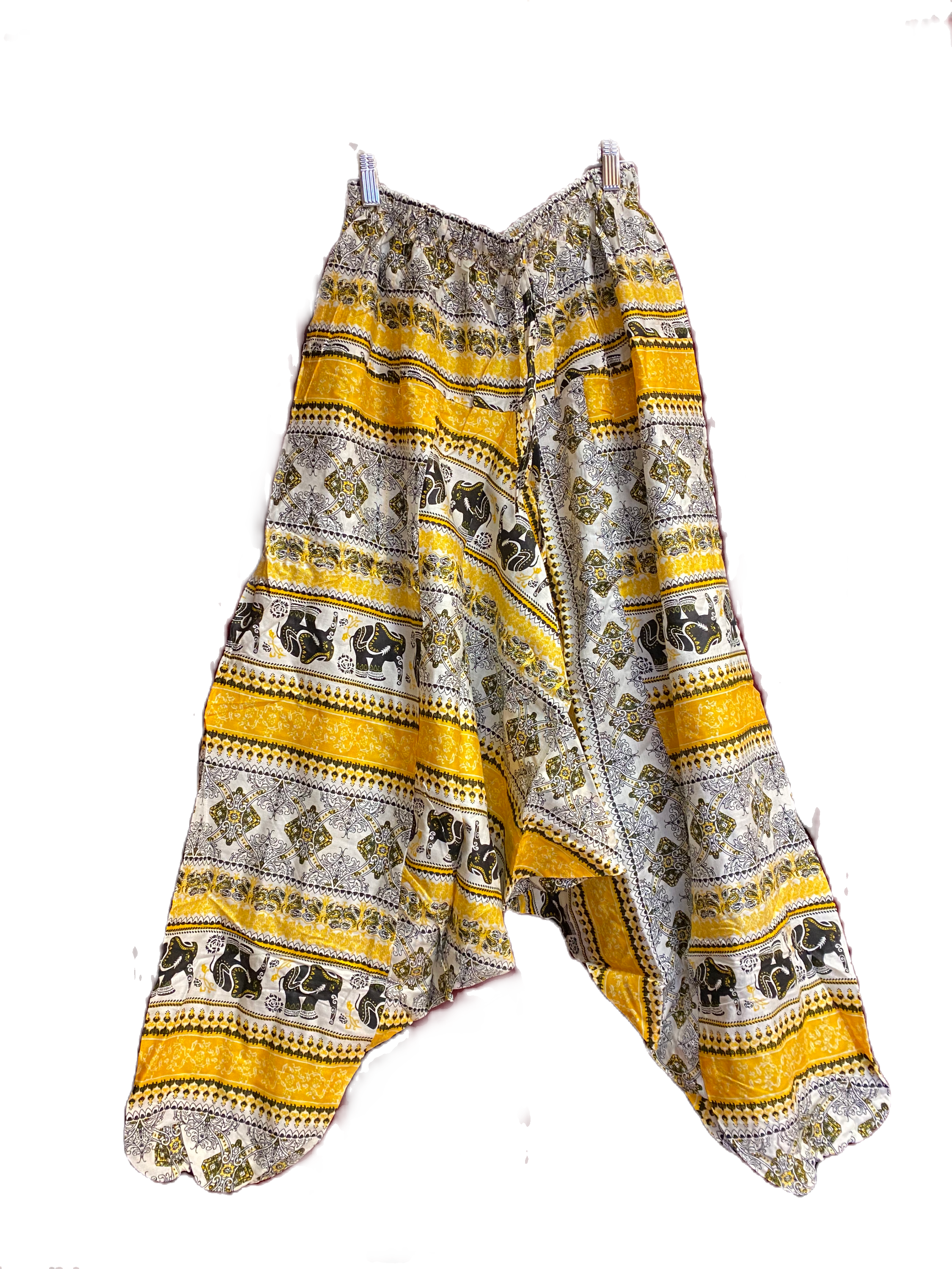 Myk Gul-hvite elefantharemsbukser