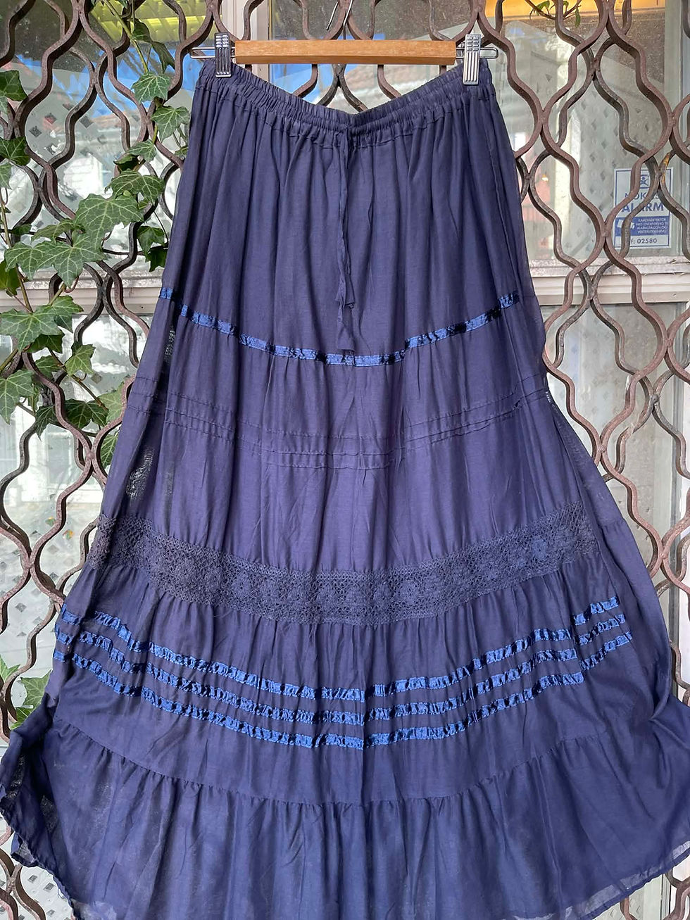 Miniatyrbilde: Dark Blue Cotton Skirt