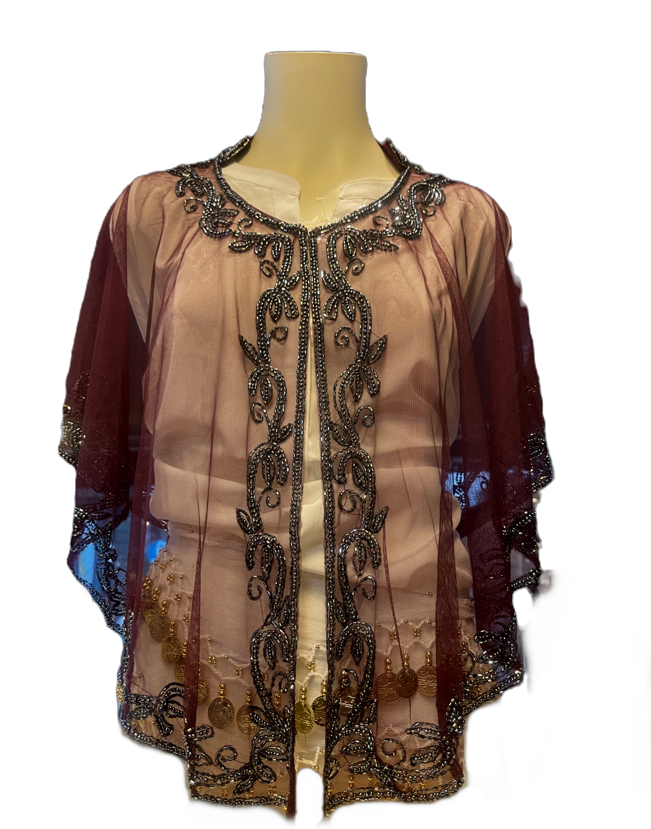 Purple Net Cape Sequins