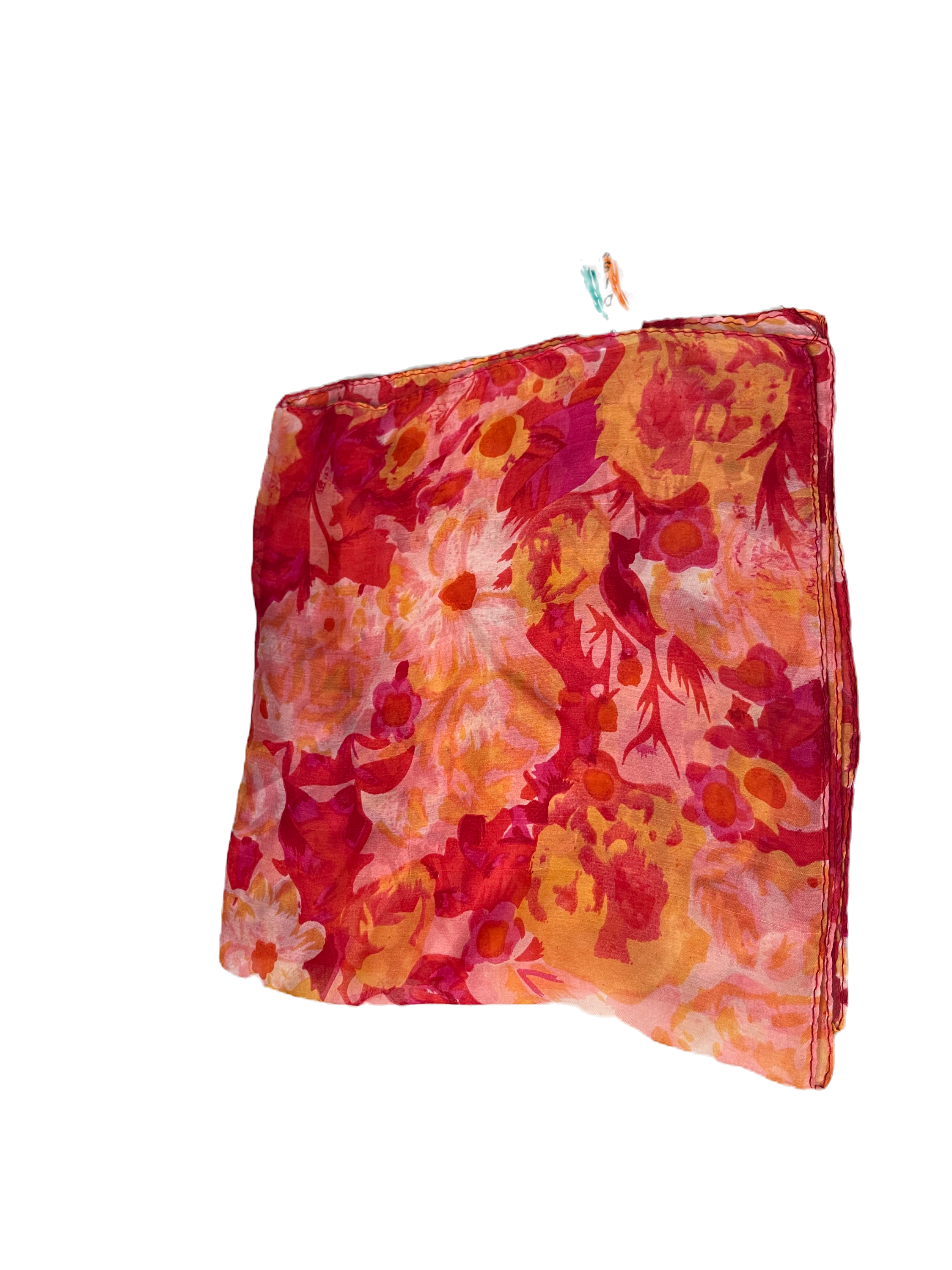 Silk Neck-Scarf in Summer Flowers 